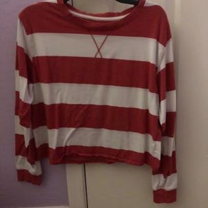 NWOT Red and White Striped Long Sleeve T-shirt
